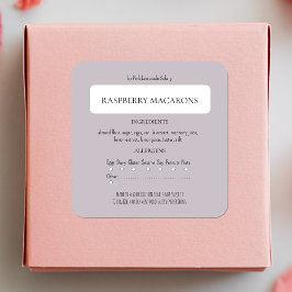 Cottage Law Bakkerij Ingrediënt en Allergen Label