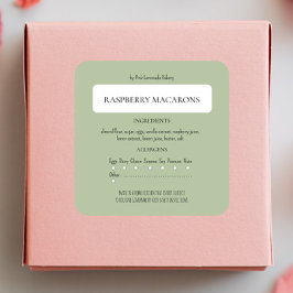 Cottage Law Bakkerij Ingrediënt en Allergen Label