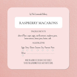 Cottage Law Bakkerij Ingrediënt en Allergen Label