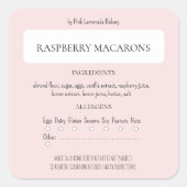 Cottage Law Bakkerij Ingrediënt en Allergen Label (Voorkant)