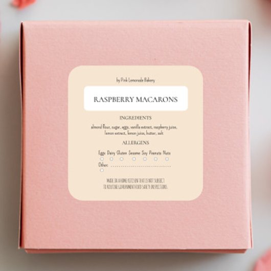 Cottage Law Beige Ingrediënt en Allergen Label