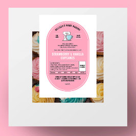 Cottage Law Home Bakery Label Vrouwelijke Blush Ro Voedselcontainer Etiket