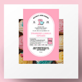 Cottage Law Home Bakery Label Vrouwelijke Blush Ro Voedselcontainer Etiket