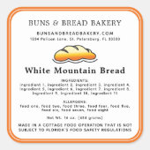Cottage Law Home Bakkerij Ingrediënten Allergenen Vierkante Sticker (Voorkant)