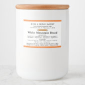 Cottage Law Home Bakkerij Ingrediënten Allergenen Voedselcontainer Etiket (Voorkant)