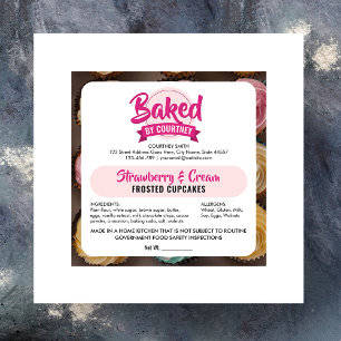 Cottage Law Trendy Roze Bakkerij Ingredienten Stic Vierkante Sticker