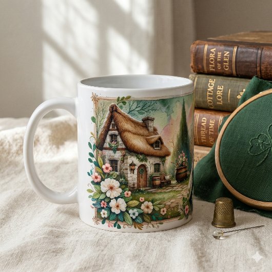 Cottage Leprechaun Lapjesdeken Scène Koffiemok