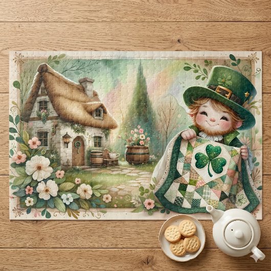 Cottage Leprechaun Patchwork Dekbed Scene Legpuzzel
