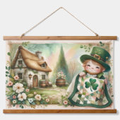 Cottage Leprechaun Patchwork Quilt Scene Hangend Wandkleed (Voorkant)
