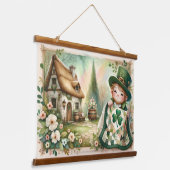 Cottage Leprechaun Patchwork Quilt Scene Hangend Wandkleed (Gebogen)
