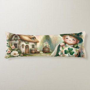Cottage Leprechaun Patchwork Quilt Scene Lichaamskussen