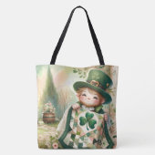 Cottage Leprechaun Patchwork Quilt Scene Tote Bag (Achterkant)