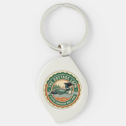 Cottage Loon Stomme Canadese Wolf Vogel  Sleutelhanger (Voorkant)