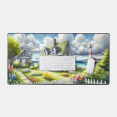 Cottage met uitzicht op de vuurtoren bureaumat (Keyboard & Muis)