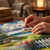 Cottage met uitzicht op de vuurtoren legpuzzel