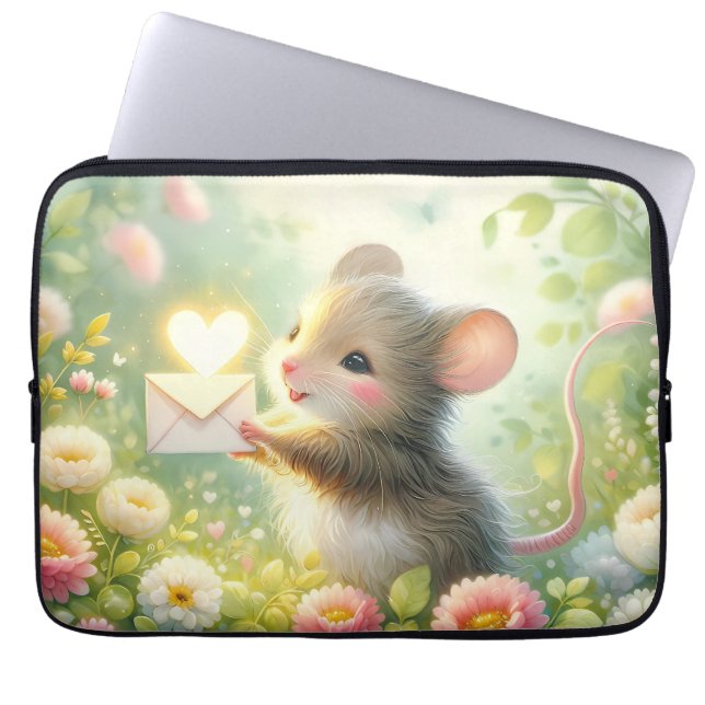 Cottage Mouse Love Letter Meadow Laptop Sleeve (Voorkant)