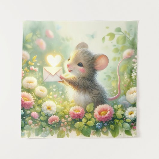 Cottage Mouse Love Letter Meadow Wandkleed (Voorkant (horizontaal))