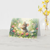 Cottage Muis Liefdesbrief Weide Kaart (Gele Bloem)