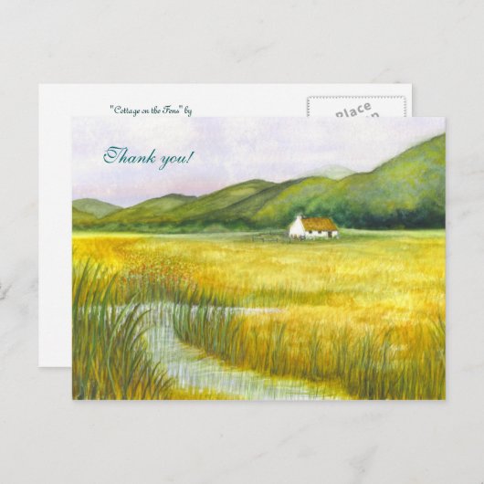 "Cottage on the Fens" Bedankt! Briefkaart (Voorkant / Achterkant)
