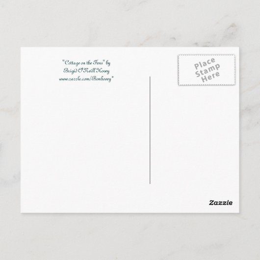 "Cottage on the Fens" Bedankt! Briefkaart (Achterkant)