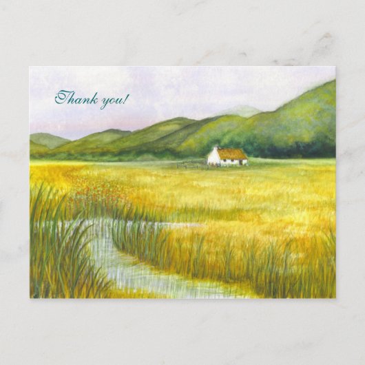 "Cottage on the Fens" Bedankt! Briefkaart (Voorkant)