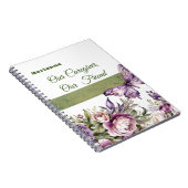 Cottage Paarse Bloemenverzorger Notitieboek (Rechterzijde)