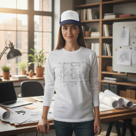 Cottage plattegrond blueprint Women’s Bella+Canvas Tri-Blend Shirt
