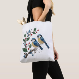 Cottage Quilling Effect Birds on a vine Tote Bag