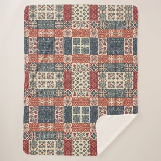 Cottage Quilt Sherpa Deken (Voorkant)