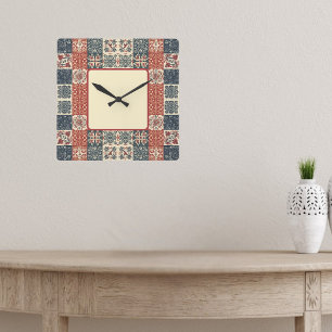 Cottage Quilt Vierkante Klok