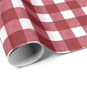 Cottage Red White Waterverf Buffalo Check Gift Cadeaupapier (Rol Hoek)