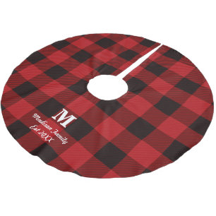 Cottage Rode buffel houthakker plaid monogram Kerstboom Rok
