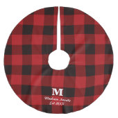 Cottage Rode buffel houthakker plaid monogram Kerstboom Rok (Voorkant)