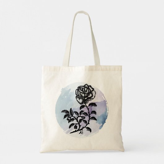 Cottage Roos Magic op Blauw Tote Bag (Achterkant)
