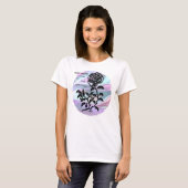 Cottage Roos Magic op Pastel T-shirt (Voorkant volledig)