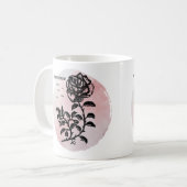 Cottage Roos Magic op Roze Koffiemok (Voorkant links)