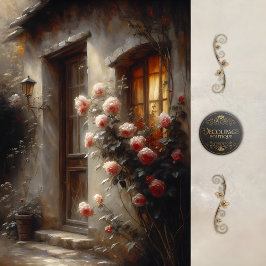 Cottage Rose Entrance Decoupage Tissuepapier