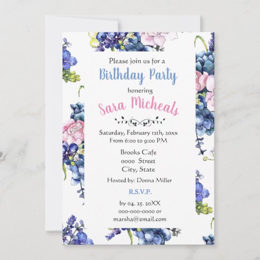 Cottage Roses Verjaardagsfeestje Kaart (Voorkant)