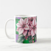 Cottage Roze en Paarse gepersonaliseerde kerst Koffiemok (Links)