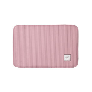 Cottage Roze Streep Roos Kant Schrift Monogram Badmat