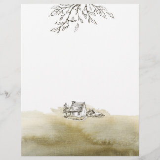  Cottage Schets en Waterverf Papier Blad