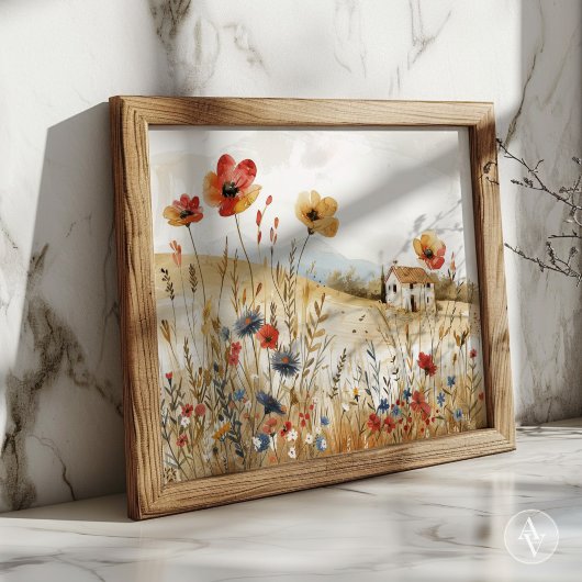  Cottage Schilderen Platteland Wildbloemen Poster