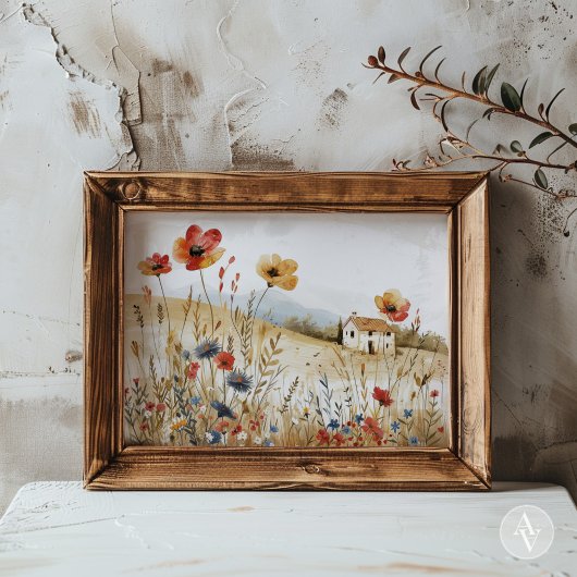  Cottage Schilderen Platteland Wildbloemen Poster