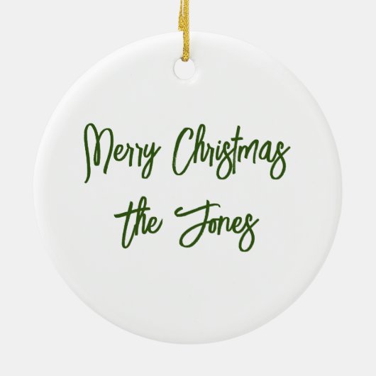 Cottage Snowy Kerstversiering Keramisch Ornament (Achterkant)