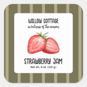 Cottage Strawberry Jam Product Label Sticker (Voorkant)