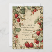 Cottage Strawberry Woodland Baby Shower Kaart (Voorkant)