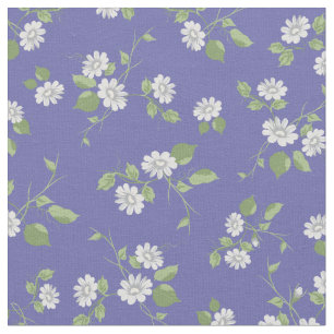 Cottage Style Zeer Peri Periwinkle Floral Daisy Stof