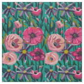 Cottage Summer in Aqua Fabric Stof (Swatch)