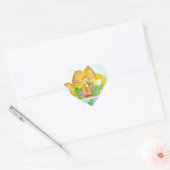 Cottage Theepot Lila Bloem Waterverf Kunst Hart Sticker (Envelop)