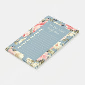Cottage tuin bloemen patroon gepersonaliseerd post-it® notes (Schuin)